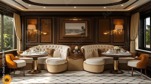 Wallpaper Mural Relaxing seating at classic, ornate interior Torontodigital.ca