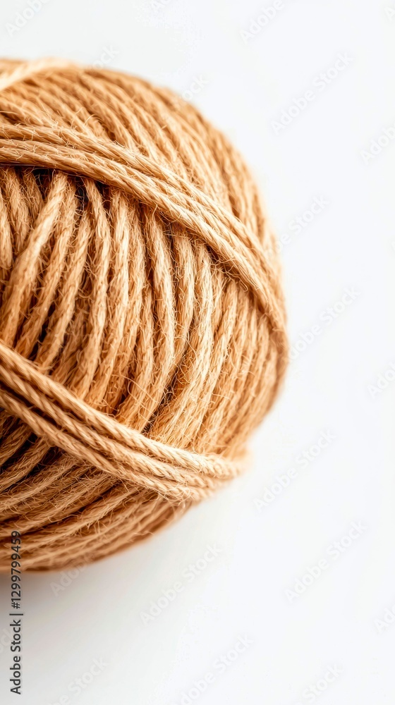 Ball of Yarn Golden Brown Hue Craft Supply for Knitting or Crochet on Plain Background Minimalist Style Ball of Yarn Golden Brown Hue Craft Supply for Knitting or Crochet on Plain Background Minimalist Style