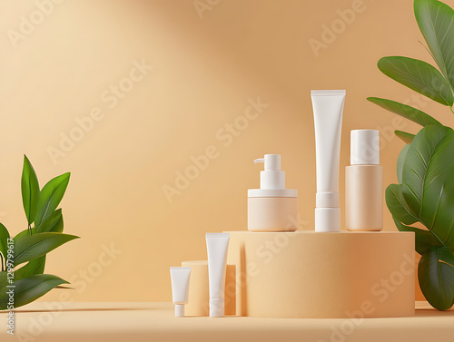 Wallpaper Mural Natural skincare products display minimalist studio product photography warm lighting close-up eco-friendly concept Torontodigital.ca