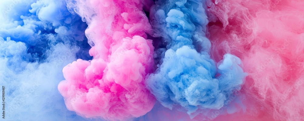 Fototapeta premium Abstract Swirling Pink and Blue Ink Clouds