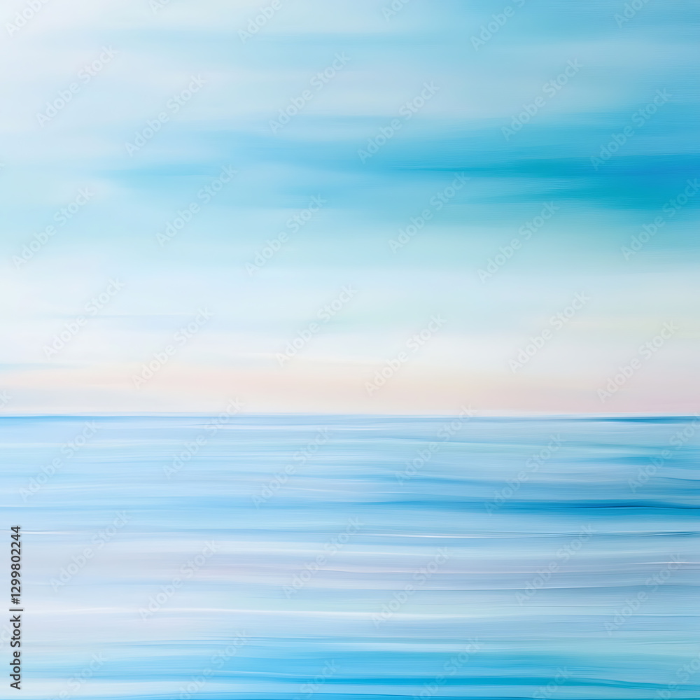 Obraz premium Calm ocean waves coastal area art piece tranquil environment wide-angle view serenity concept