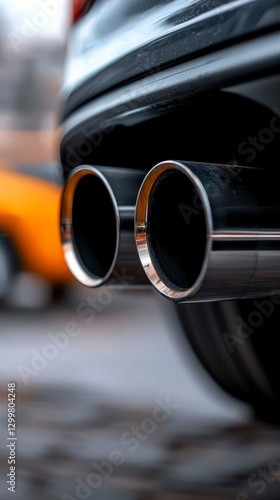 Dual Exhaust Pipes of a Sleek Modern Vehicle
