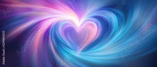 Vibrant heart swirls digital art abstract design colorful background artistic perspective emotional expression