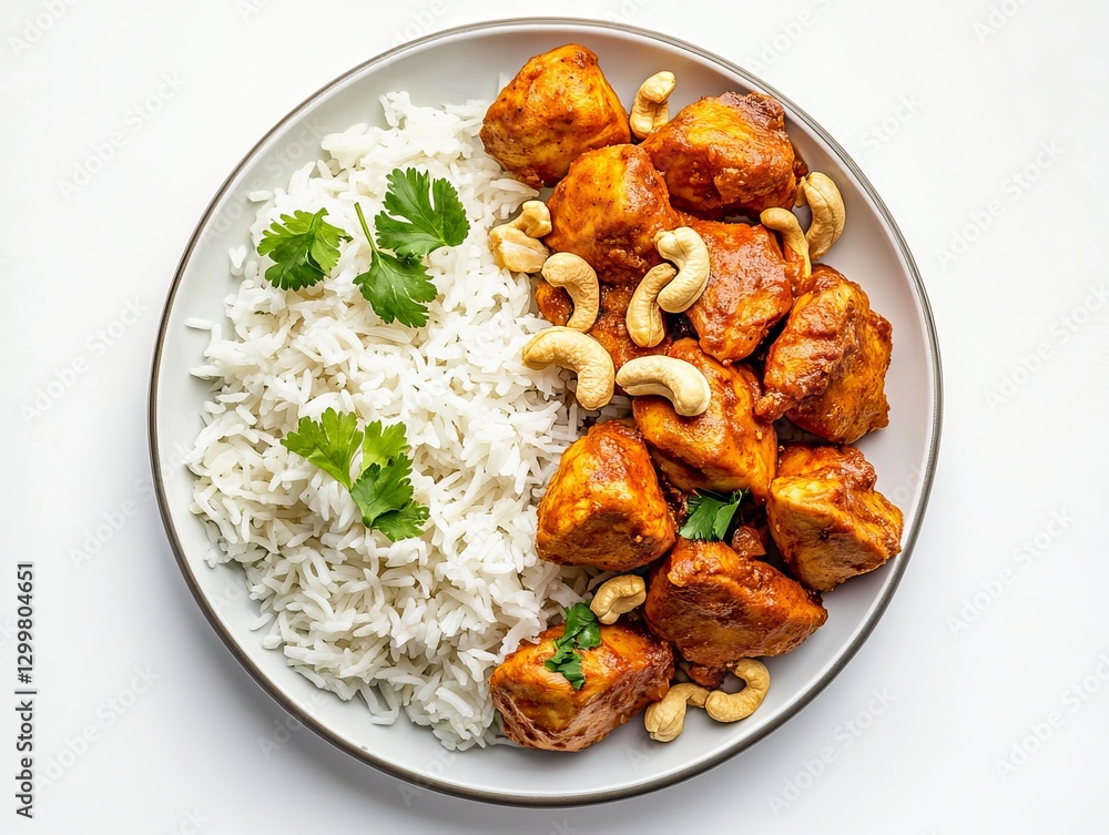 Delicious Grilled Chicken with Rice, Cashews, and Fresh Herbs Delicious Grilled Chicken with Rice, Cashews, and Fresh Herbs