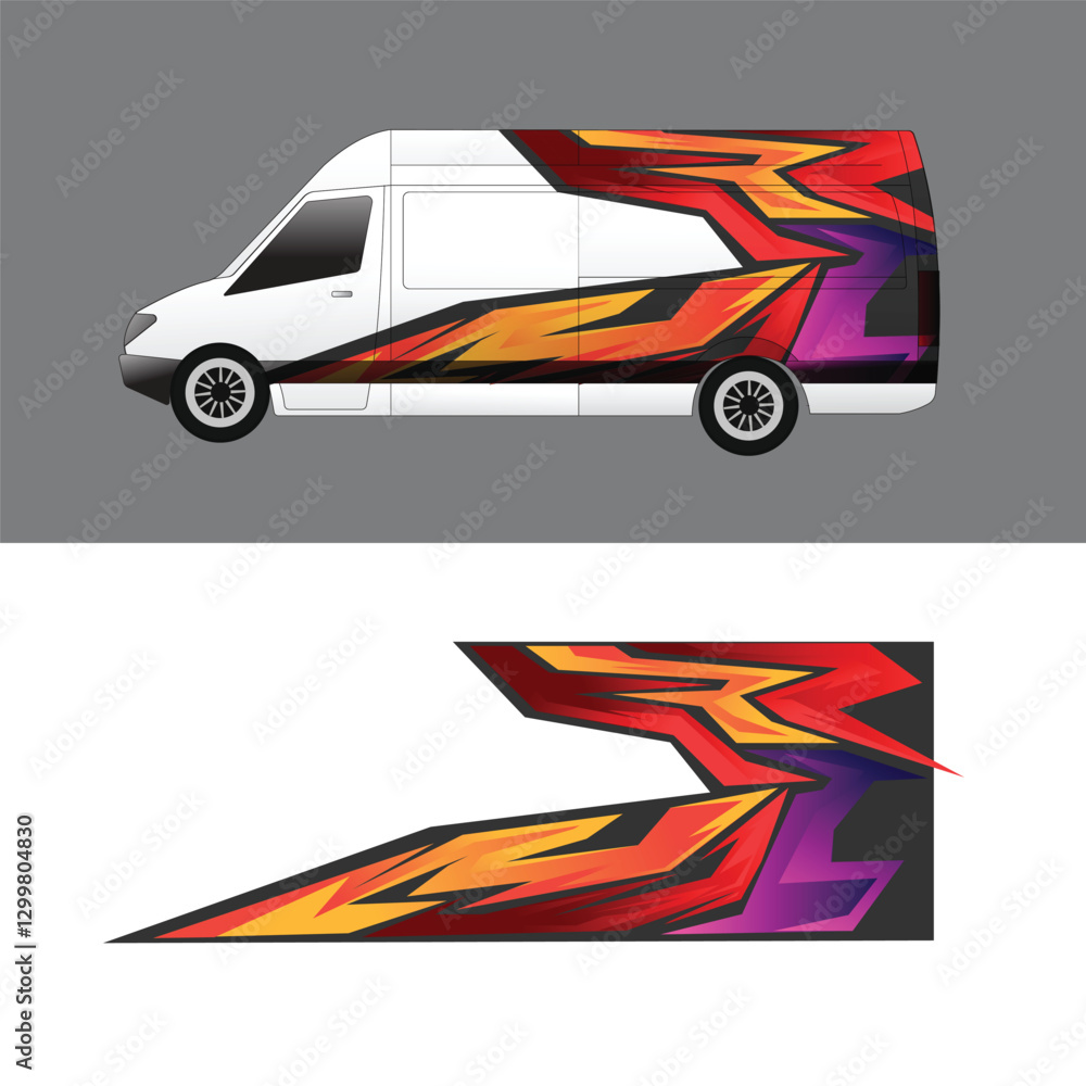 vector design decal background body cargo van car vector design decal background body cargo van car