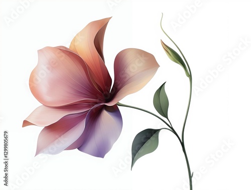 Delicate flower with overlapping petals and subtle shading