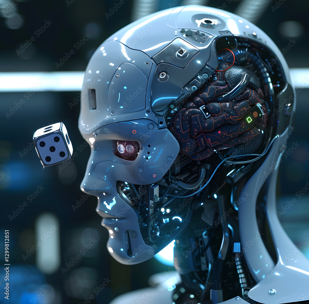 Fototapeta premium Artificial intelligence robot head