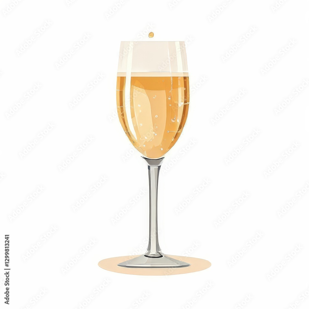 an AI Image Generator, a Glass of Champagne Against a White Background an AI Image Generator, a Glass of Champagne Against a White Background