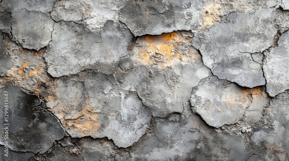 Cracked Concrete Wall Texture with Gray and Orange Elements Cracked Concrete Wall Texture with Gray and Orange Elements