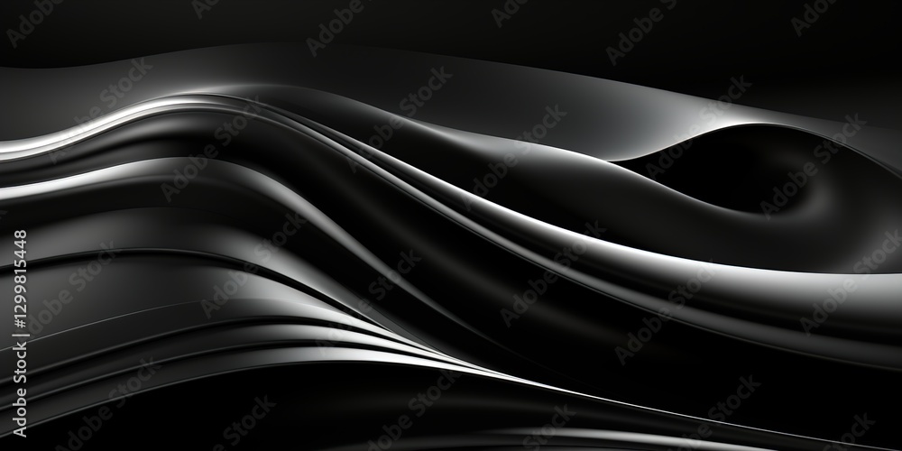 Black and White Abstract Wallpaper, Smooth Curves, Monochrome Design, Elegant Black and White Abstract Wallpaper, Smooth Curves, Monochrome Design, Elegant