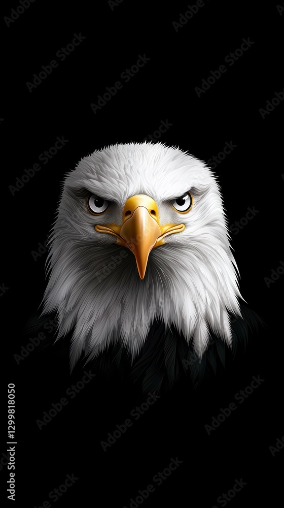 Obraz premium Bald Eagle Portrait Majestic Bird of Prey Close-Up