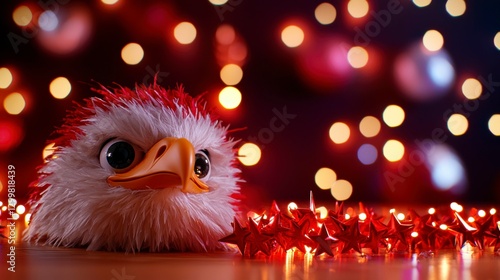 Festive Fluffy Eagle Ornament Christmas Lights