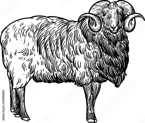 hand drawn artwork Navajo Churro sheep 2