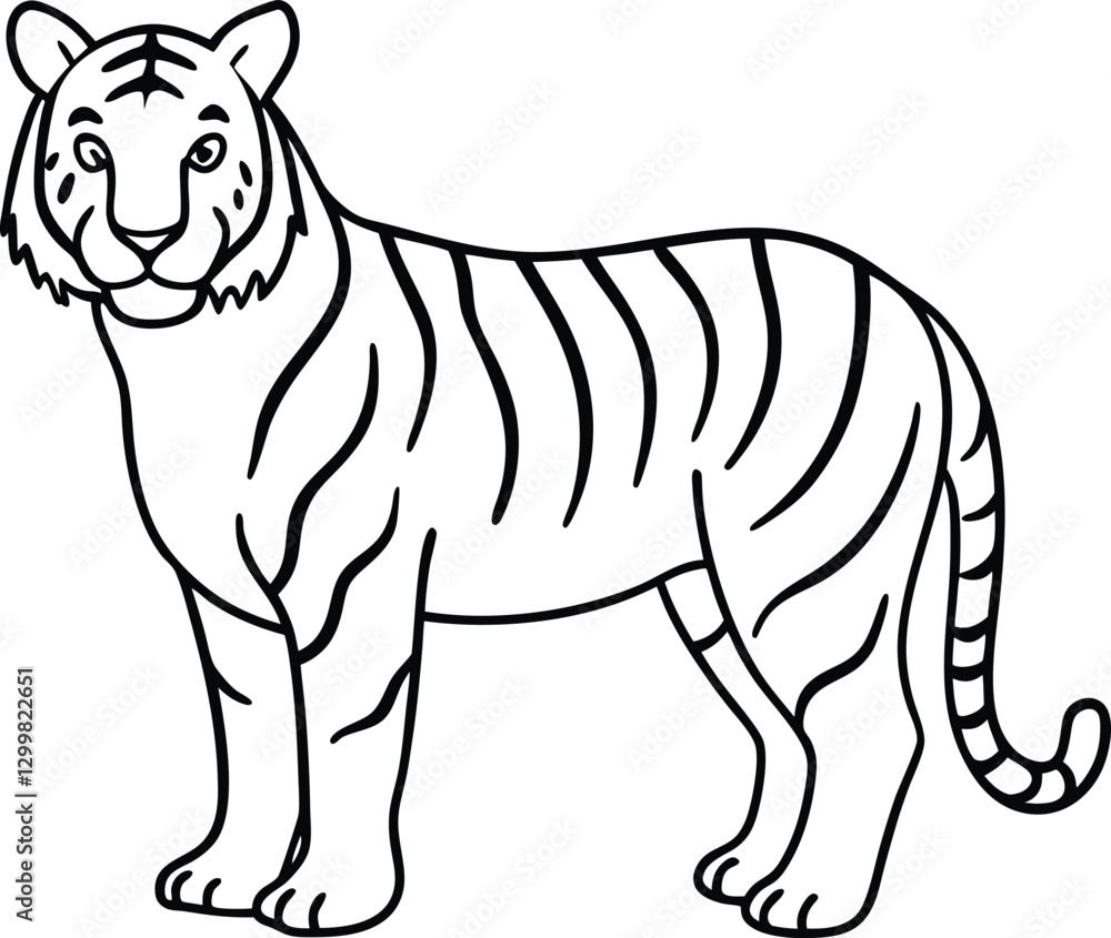 Beautiful Big Tiger coloring pages design line Art Beautiful Big Tiger coloring pages design line Art