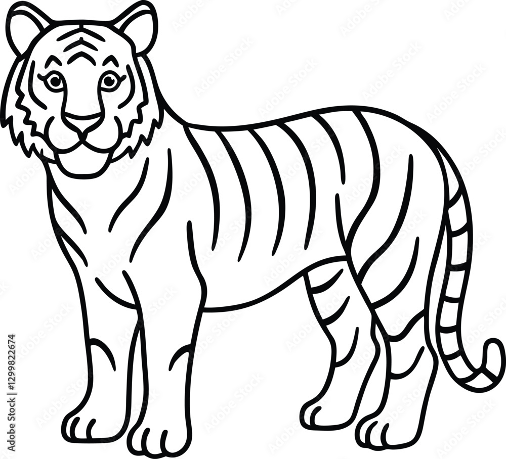 Beautiful Big Tiger coloring pages design line Art Beautiful Big Tiger coloring pages design line Art
