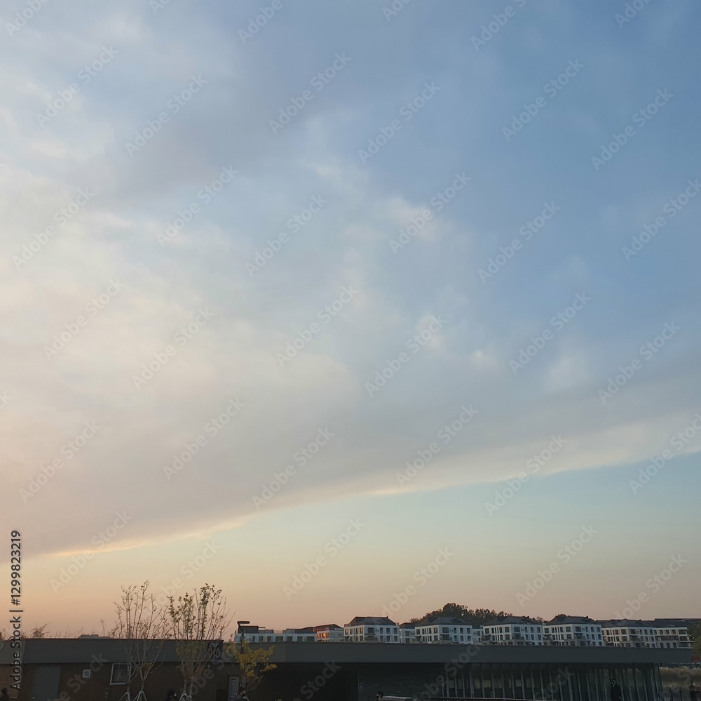 Fototapeta premium Blue and yellow sky