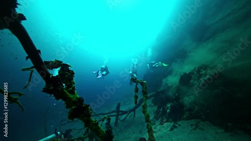 Wallpaper Mural Scuba diving Barracuda lake limestone rocks in Philippines. tourism destination for snorkeling and scuba diving in Coron, Palawan.  Torontodigital.ca