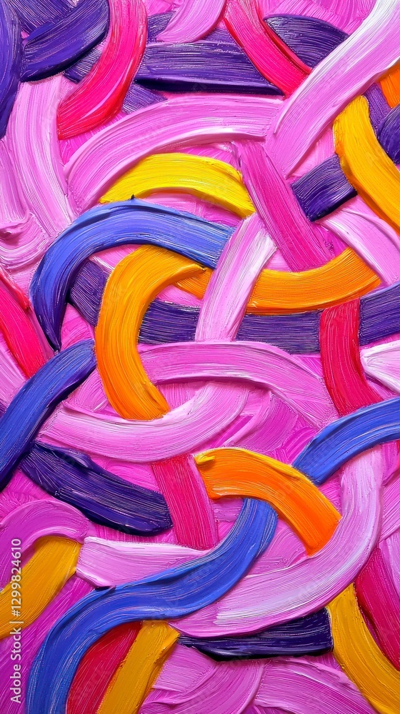 Obraz premium Colorful Textured Acrylic Paint Swirls Abstract Background Artistic Palette Expressionism Style