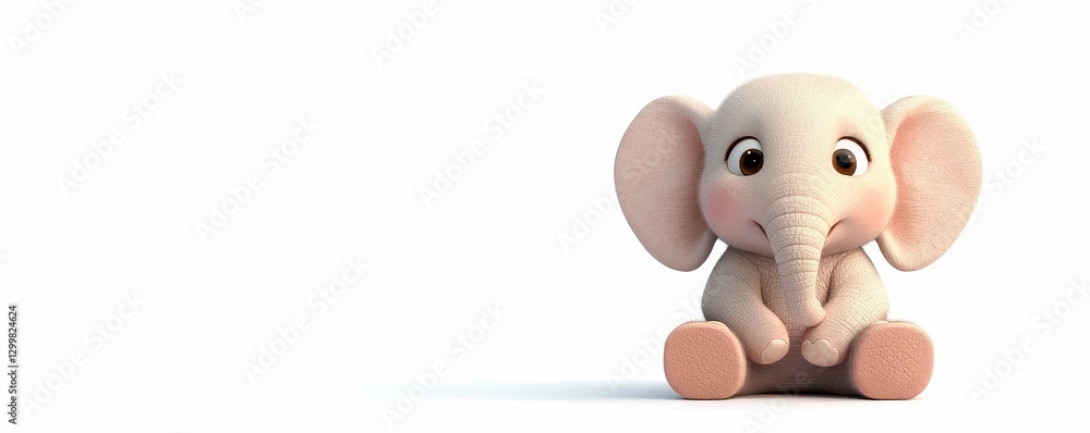 Delightful Baby Elephant Sitting with Gentle Smile Cuteness Overload Charming Animal Character Delightful Baby Elephant Sitting with Gentle Smile Cuteness Overload Charming Animal Character