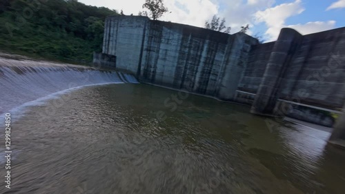 Wallpaper Mural Drone Fpv view of Hatillo dam, Cotui, Sanchez Ramirez Province, Dominican Republic Torontodigital.ca