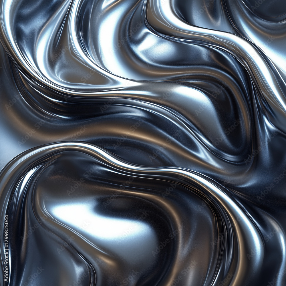 Abstract High-Gloss Metallic Fluid Texture with Organic Curves and Deep Contrast. Abstract High-Gloss Metallic Fluid Texture with Organic Curves and Deep Contrast.