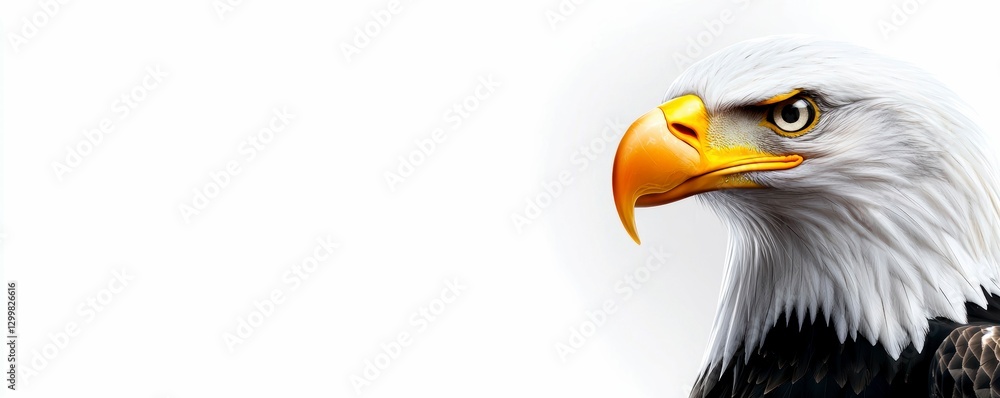 Fototapeta premium American Bald Eagle Profile Portrait, Majestic Bird of Prey