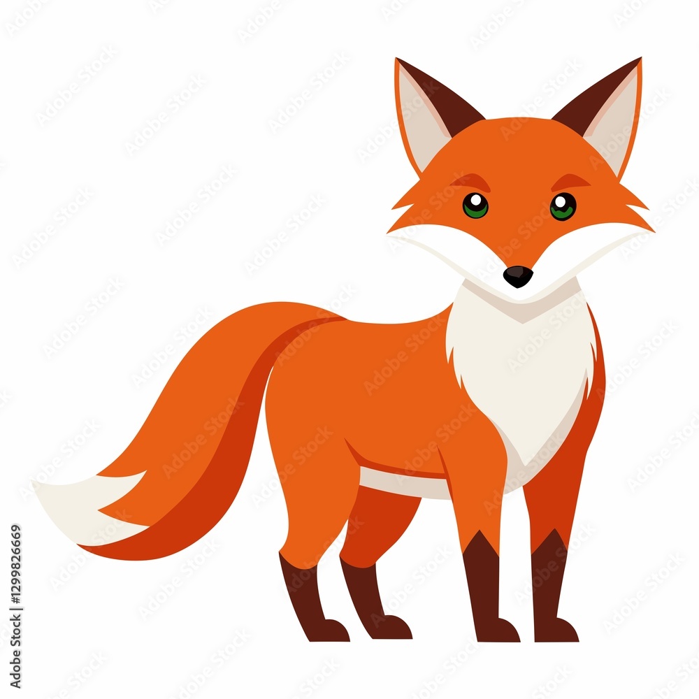 Fototapeta premium red and white fox isolated on white background