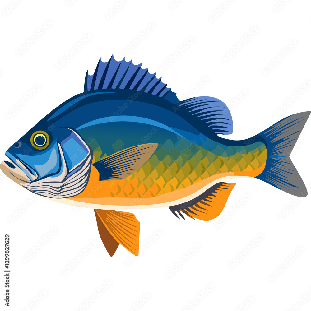 Fototapeta premium A colorful illustration of a panfish