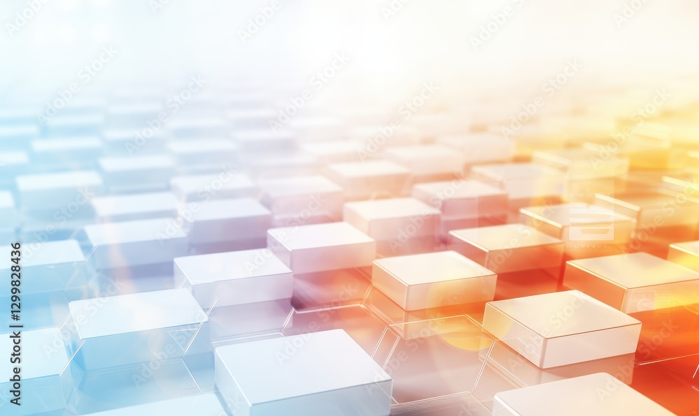 Obraz premium Abstract metallic cubes, digital background, technology concept