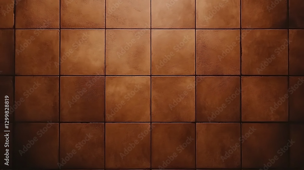 Naklejka premium Rich Brown Square Tile Wall Texture Background