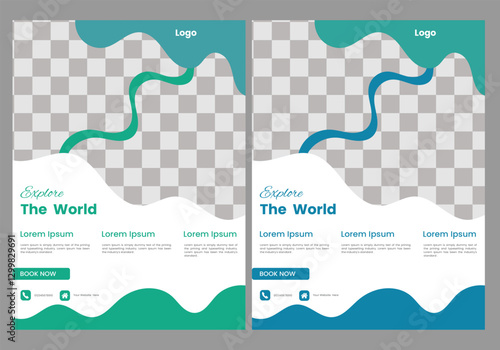  Abstract travelling poster template
