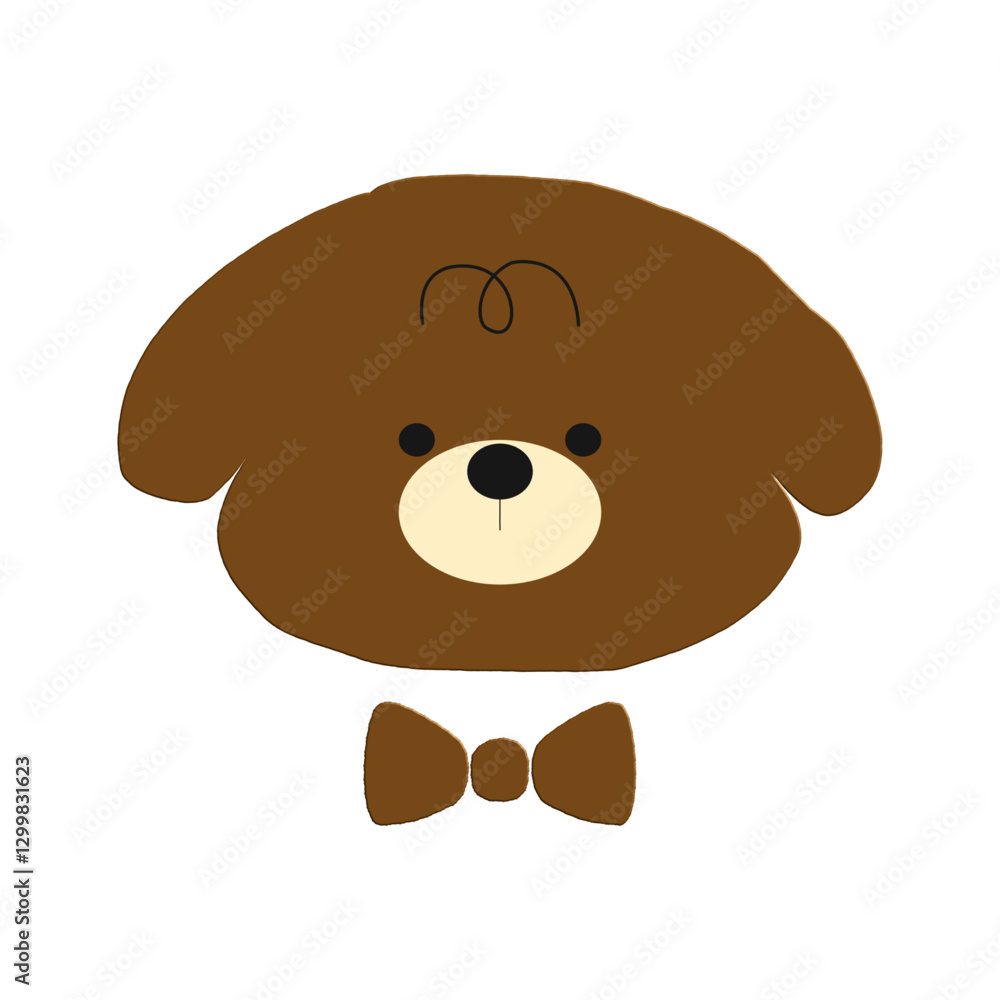 Bear and bow on white background Bear and bow on white background