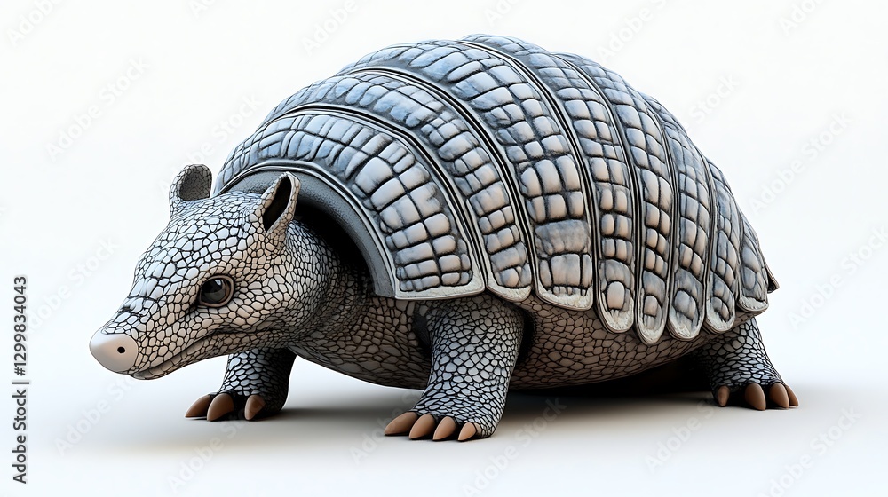 Fototapeta premium Tortoise exploration nature reserve 3d model clean background realistic design