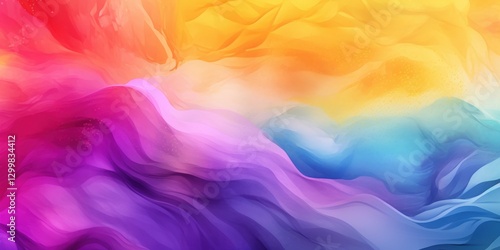 Abstract multicolored waves blend creating an optical illusion. For wallpaper or background