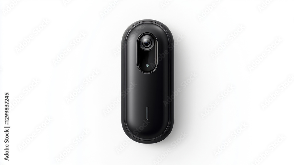 Compact black smart lock with built in video camera for security Compact black smart lock with built in video camera for security