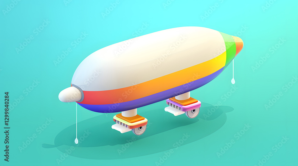 Blimp isometric Cartoon 3D Blimp isometric Cartoon 3D