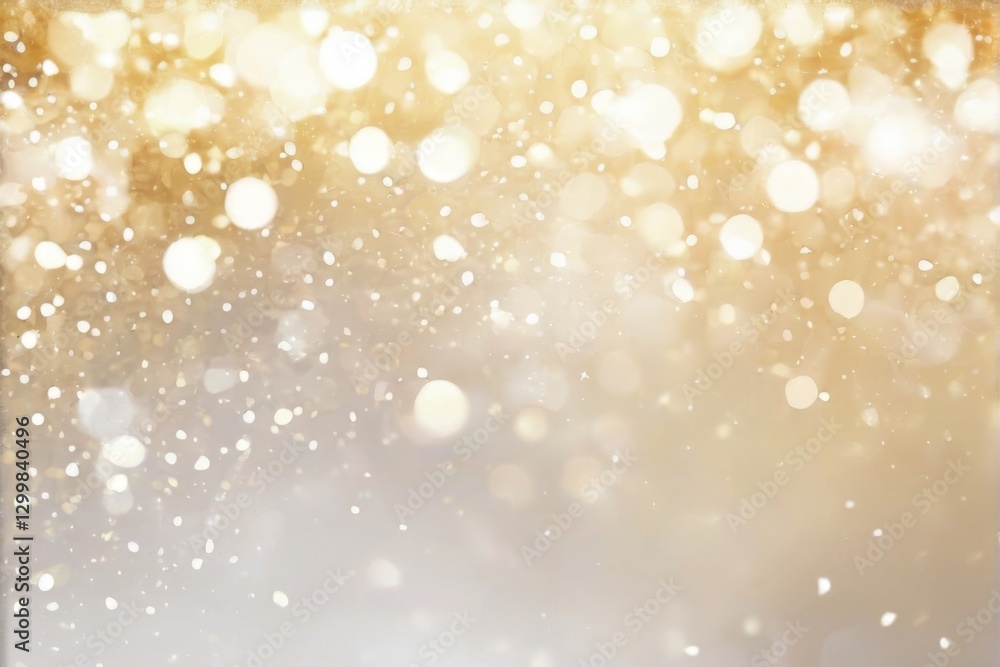 Golden and White Abstract Background with Glittery Bokeh Dots and Dreamy Ethereal Quality Golden and White Abstract Background with Glittery Bokeh Dots and Dreamy Ethereal Quality