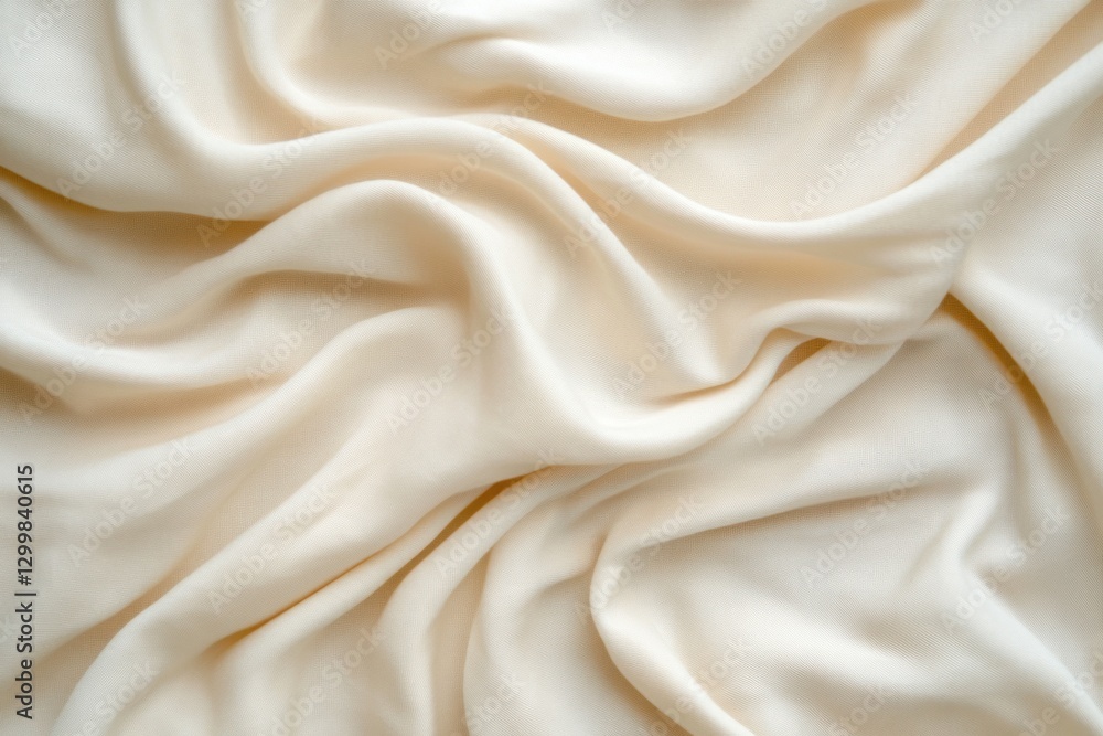 Draped cream fabric with soft folds and wrinkles. Draped cream fabric with soft folds and wrinkles.