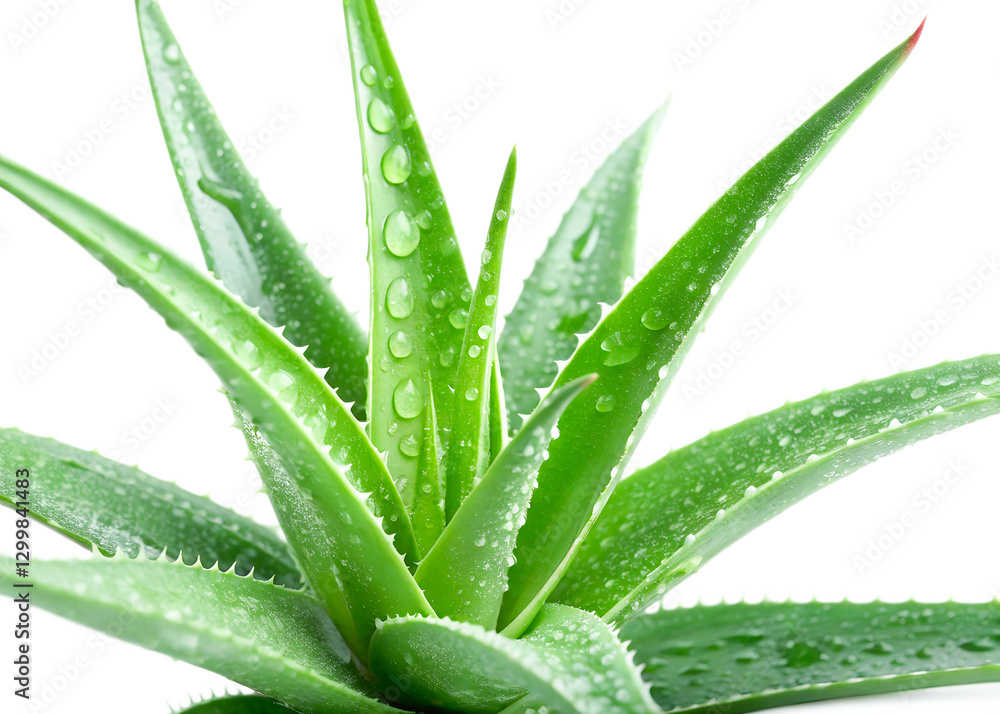 Single aloe vera plant or agave with droplets on its leaves isolated and generated with AI in png file format Single aloe vera plant or agave with droplets on its leaves isolated and generated with AI in png file format