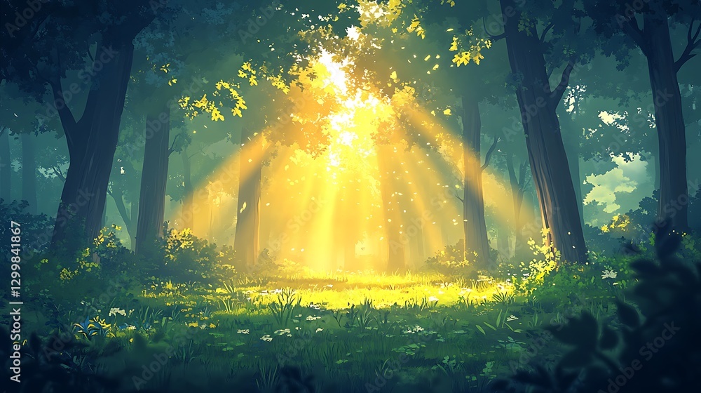 custom made wallpaper toronto digitalBeautiful sunlight streams through forest trees creating a magical atmosphere