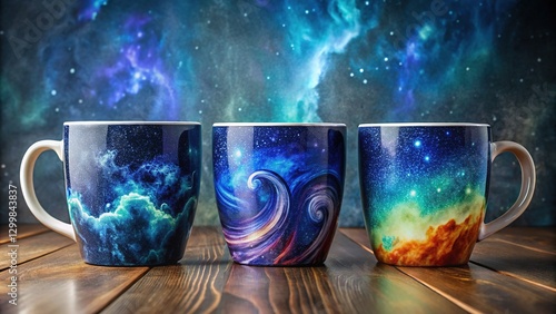 Urban exploration mug:  trilogy of shimmering wave, indigo starlight, chalkboard.