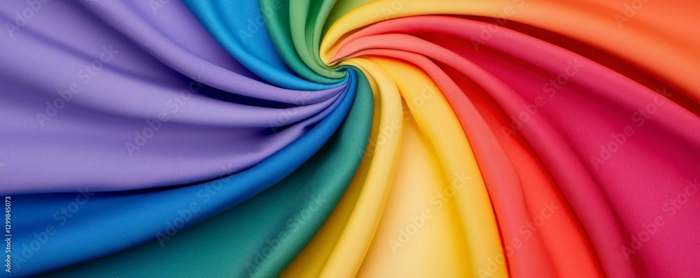 Naklejka premium Rainbow Fabric Swirl Colorful Textile Texture