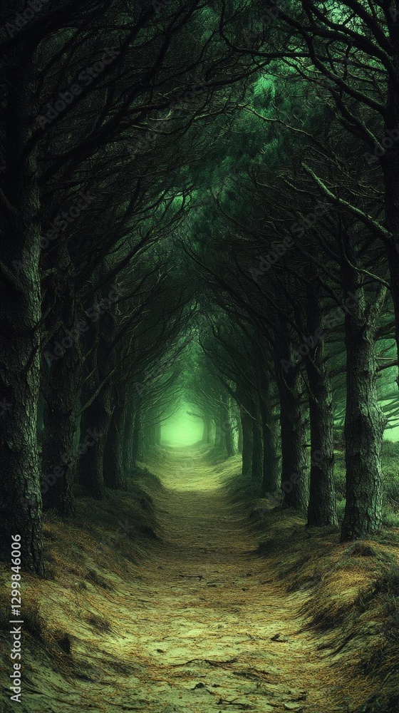 Obraz premium Mysterious Forest Tunnel Pathway