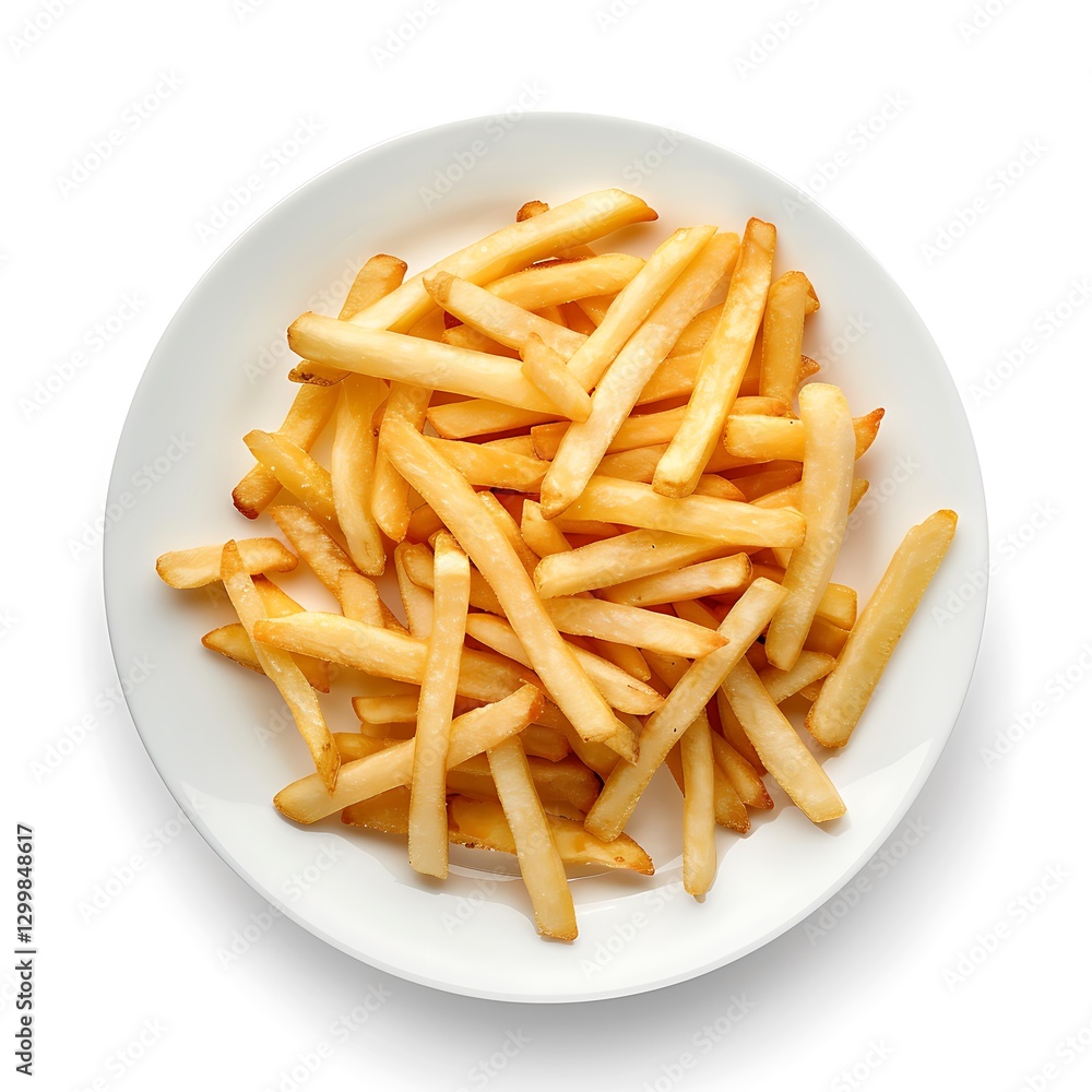 Tasty french fries isolated on white background Tasty french fries isolated on white background