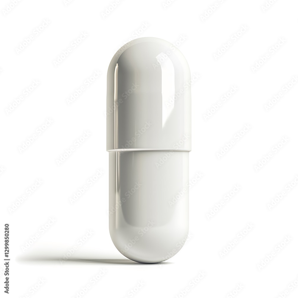 White pill on white background White pill on white background