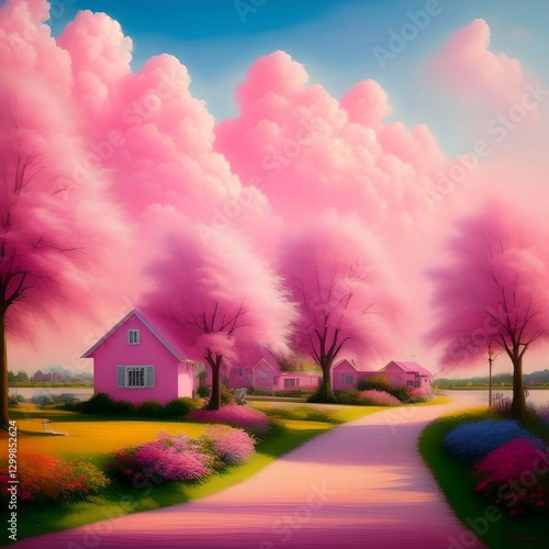 Pink village