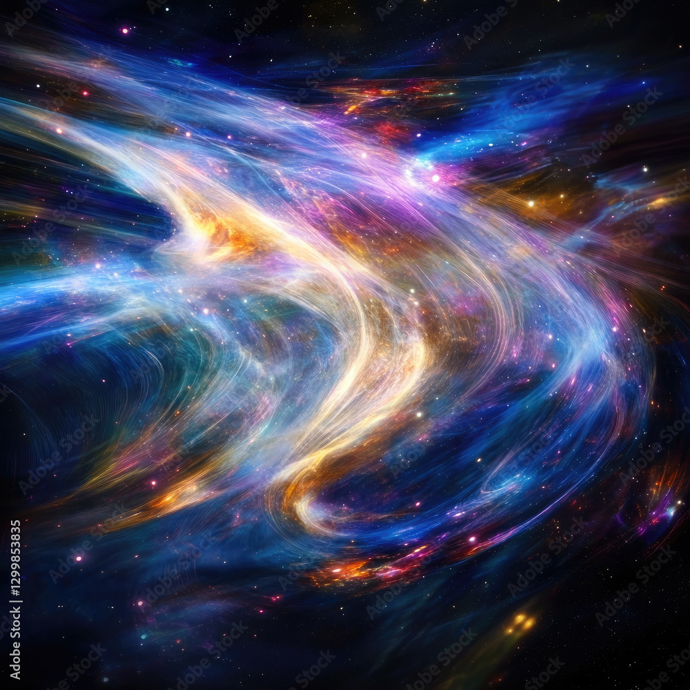 Obraz premium Colorful swirling nebula in deep space