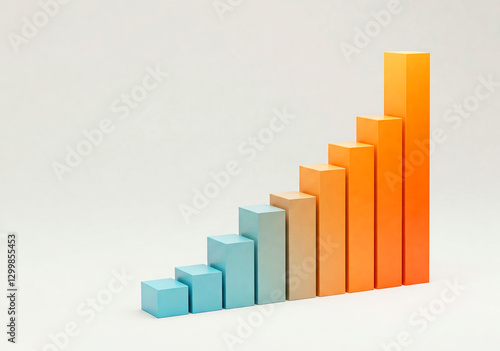 Free Download Business Growth 3D Bar Chart,Success and Progress Chart,Economic Growth Data Illustration - GFXLoad