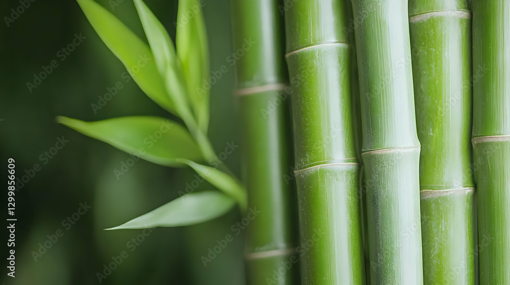 Close Up Of Vibrant Green Bamboo Stems And Leaves In Natural Environment Close Up Of Vibrant Green Bamboo Stems And Leaves In Natural Environment