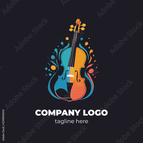 Versatile violin emblem with melody design and harmonic elements great for music academies violin teachers and live music event promotions